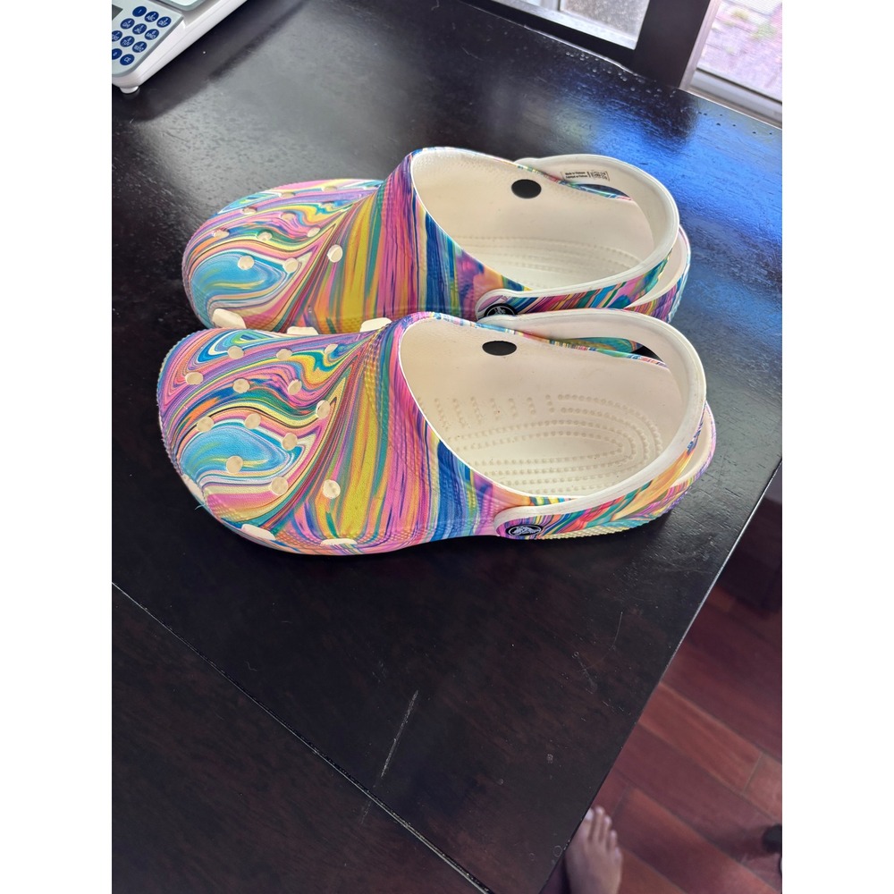 Crocs Classic Clogs Out of This World Multi Color Marble Swirl Mens 6 Womens 8